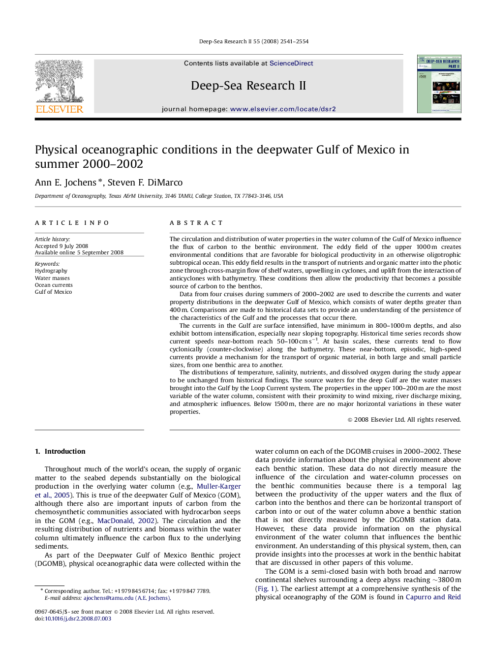 Physical oceanographic conditions in the deepwater Gulf of Mexico in summer 2000–2002