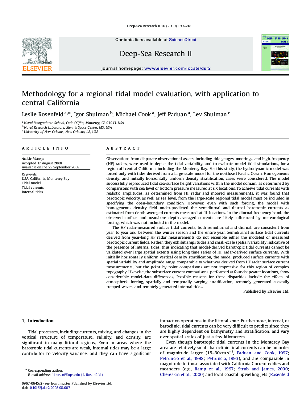 Methodology for a regional tidal model evaluation, with application to central California
