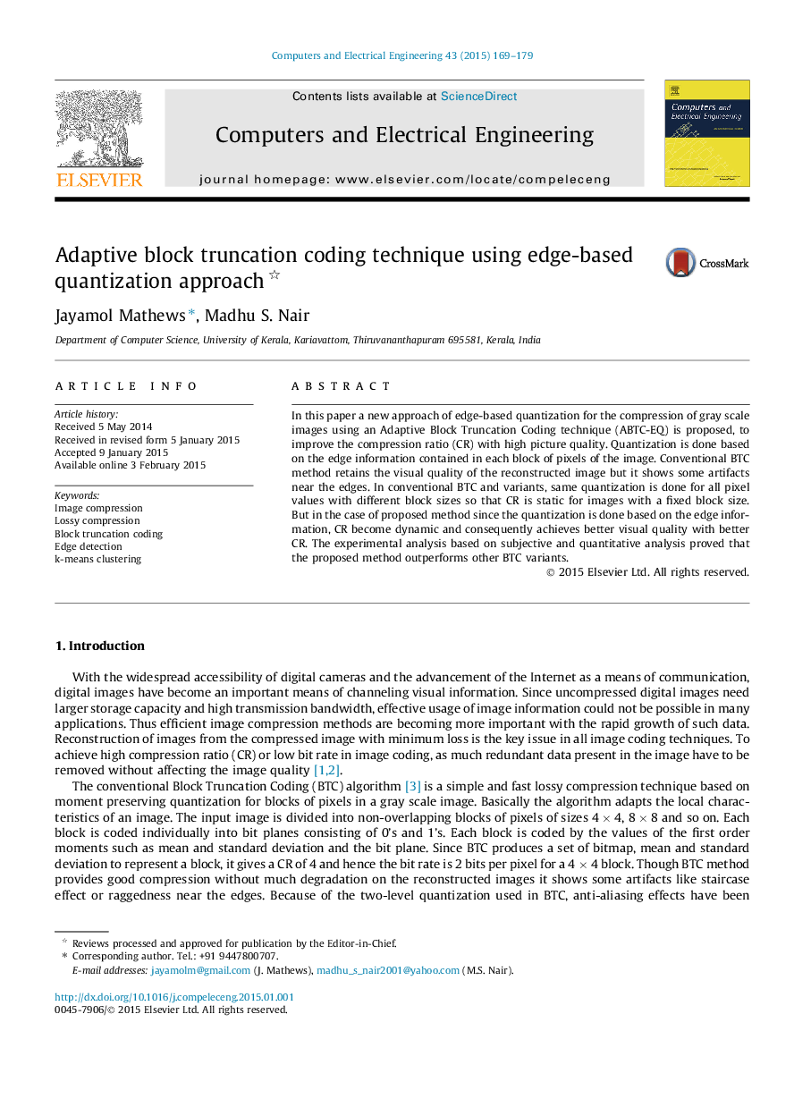 Adaptive block truncation coding technique using edge-based quantization approach 