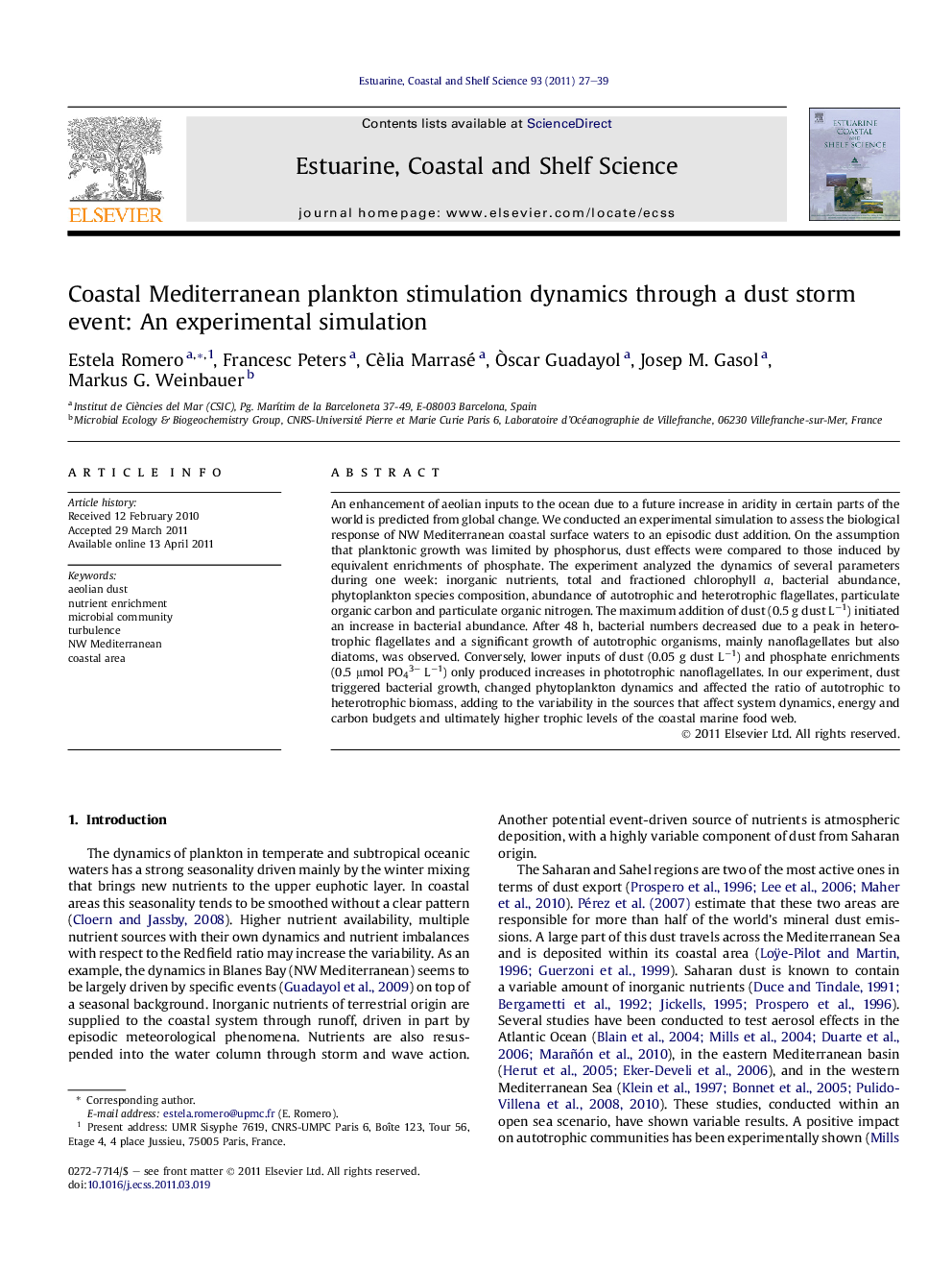 Coastal Mediterranean plankton stimulation dynamics through a dust storm event: An experimental simulation