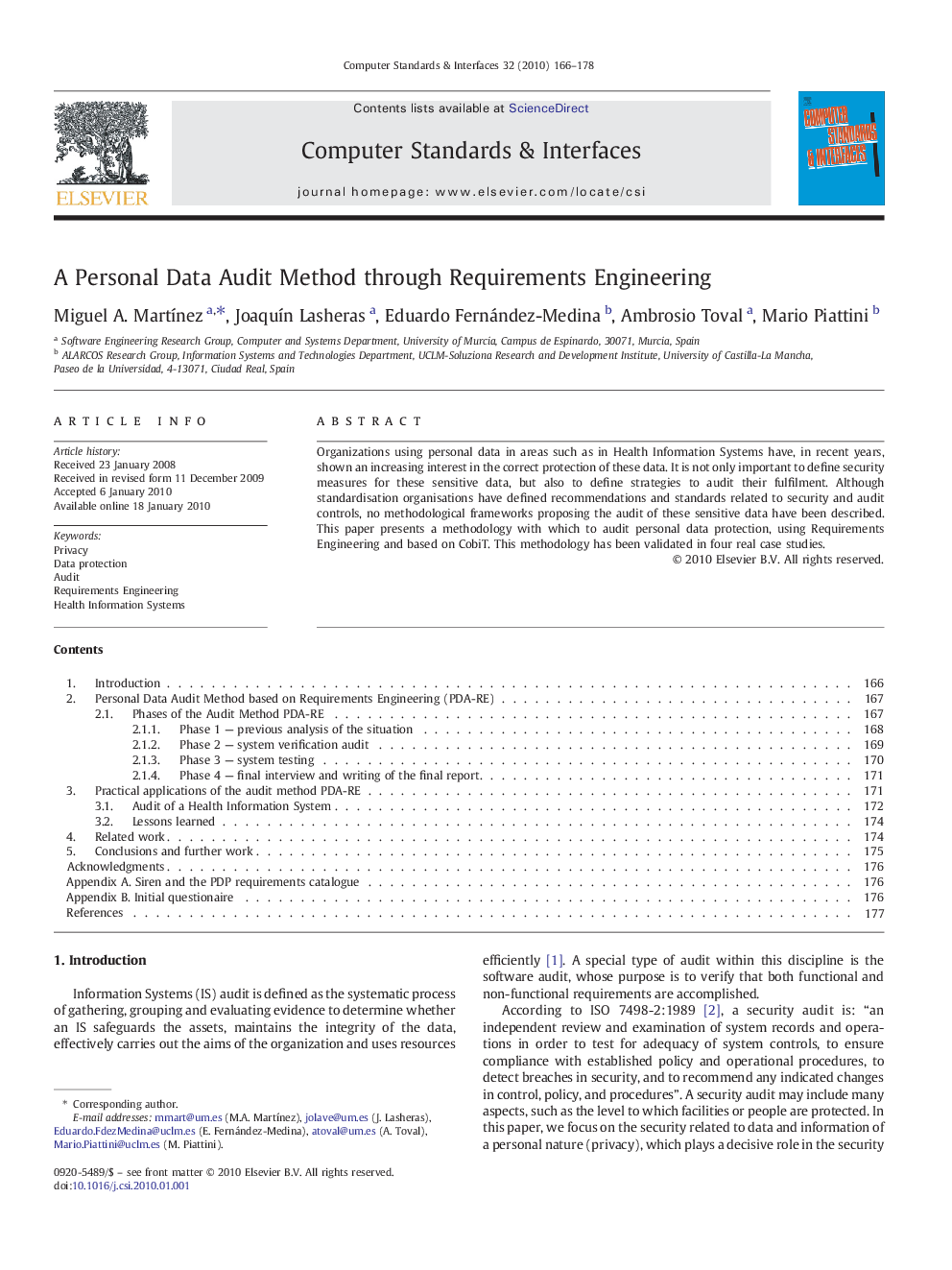 A Personal Data Audit Method through Requirements Engineering