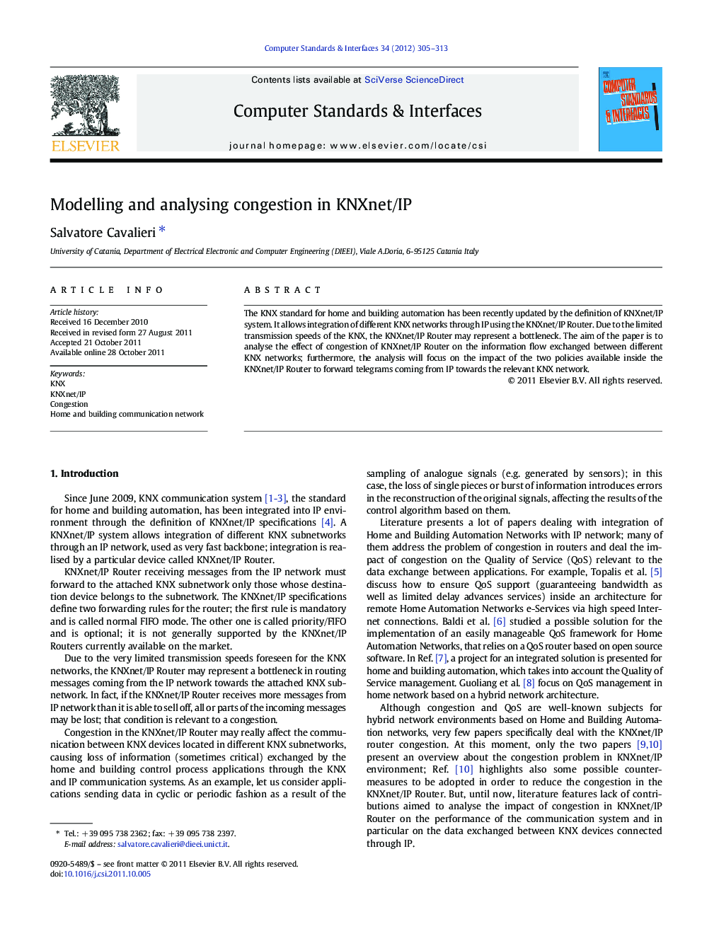 Modelling and analysing congestion in KNXnet/IP