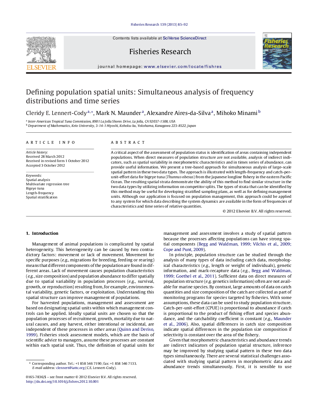 Defining population spatial units: Simultaneous analysis of frequency distributions and time series