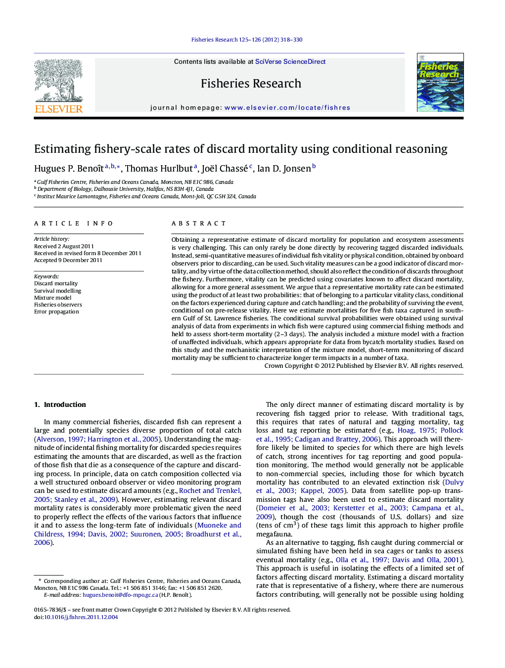 Estimating fishery-scale rates of discard mortality using conditional reasoning