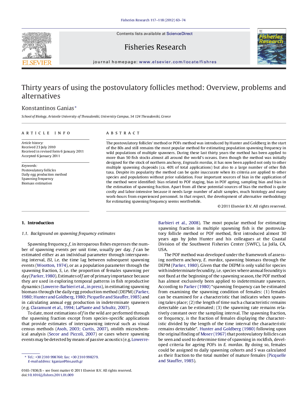 Thirty years of using the postovulatory follicles method: Overview, problems and alternatives