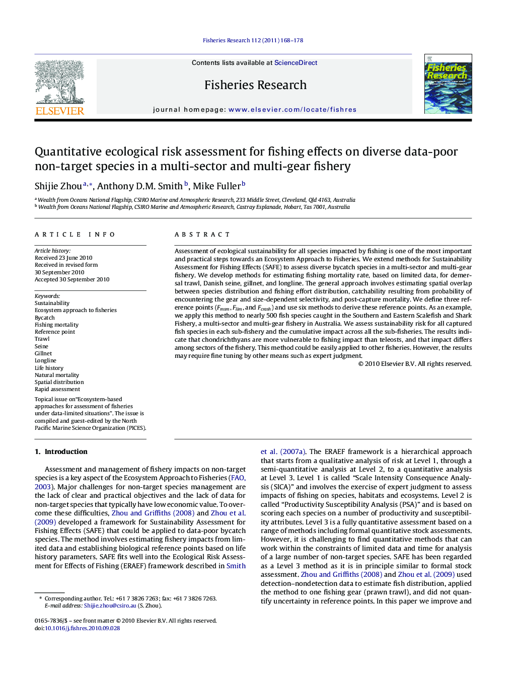 Quantitative ecological risk assessment for fishing effects on diverse data-poor non-target species in a multi-sector and multi-gear fishery