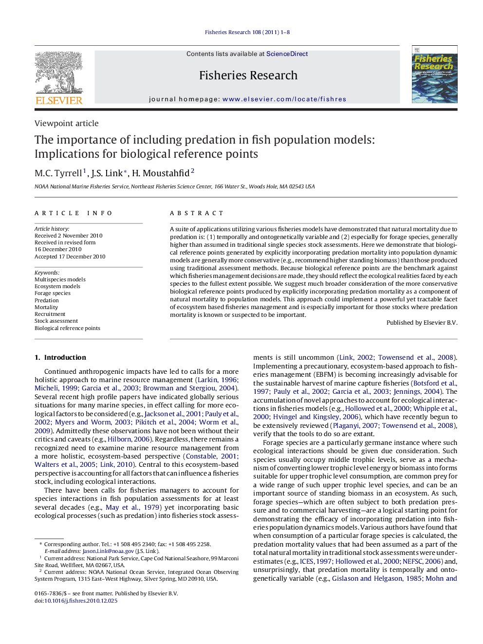 The importance of including predation in fish population models: Implications for biological reference points