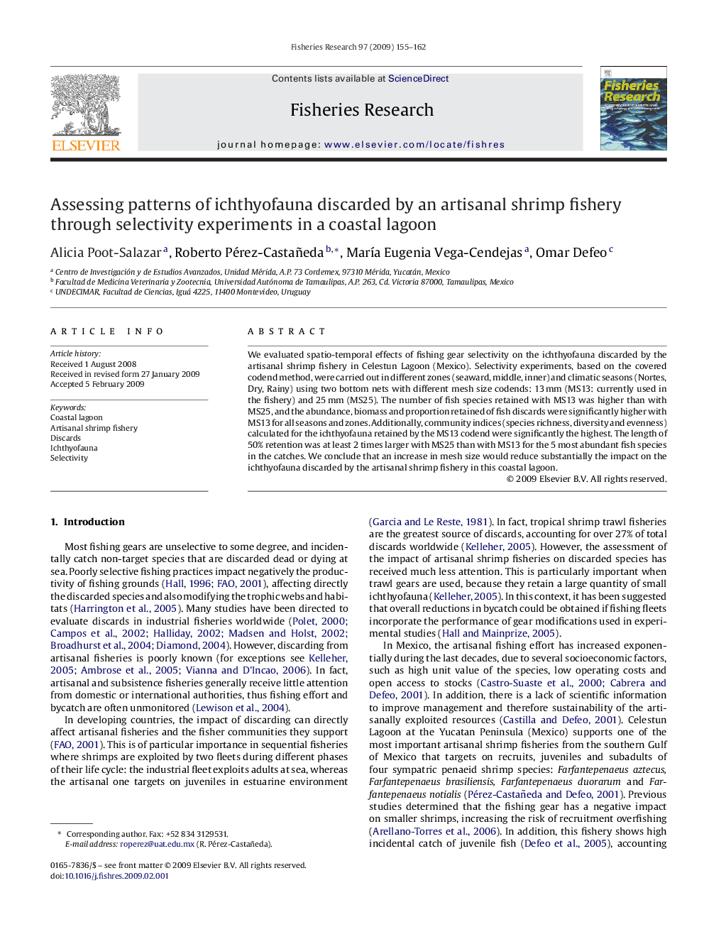 Assessing patterns of ichthyofauna discarded by an artisanal shrimp fishery through selectivity experiments in a coastal lagoon