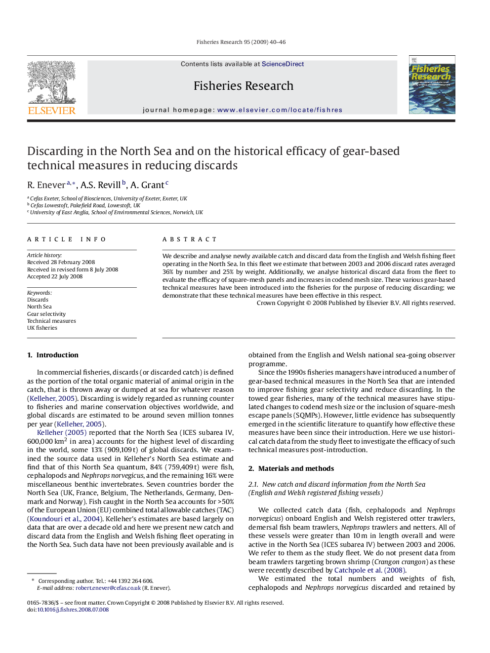 Discarding in the North Sea and on the historical efficacy of gear-based technical measures in reducing discards