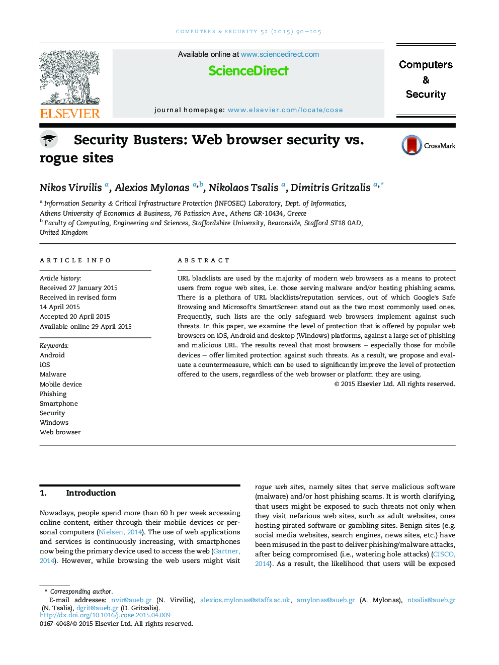 Security Busters: Web browser security vs. rogue sites