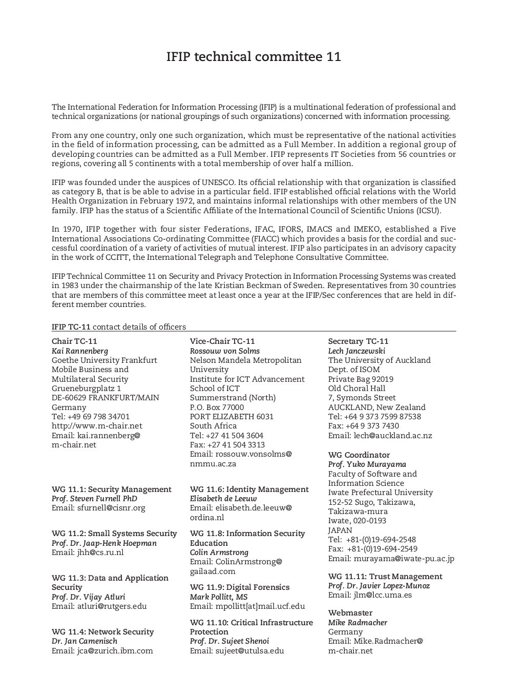 IFIP Technical Committee