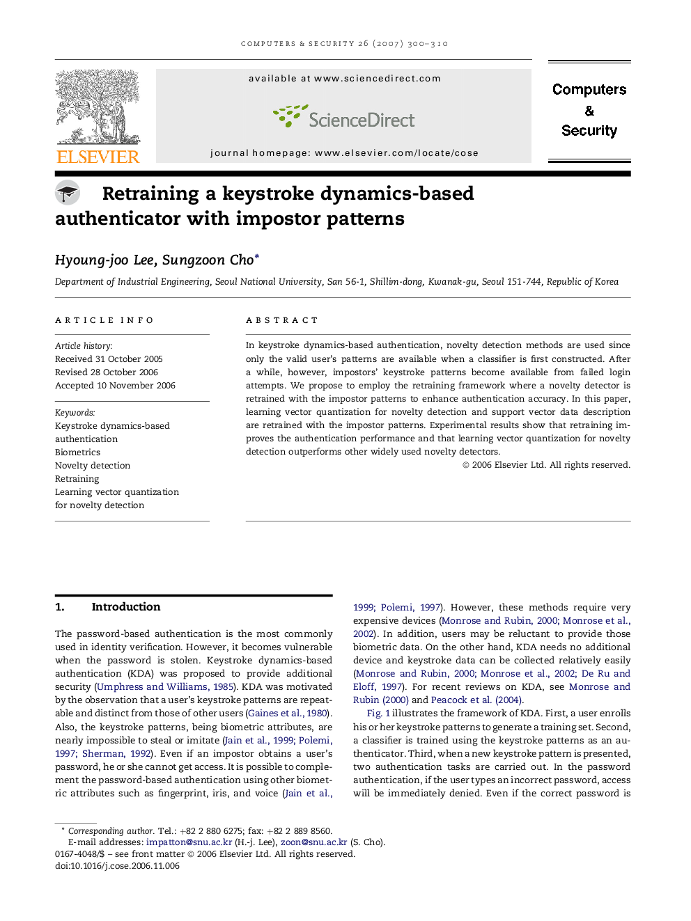 Retraining a keystroke dynamics-based authenticator with impostor patterns