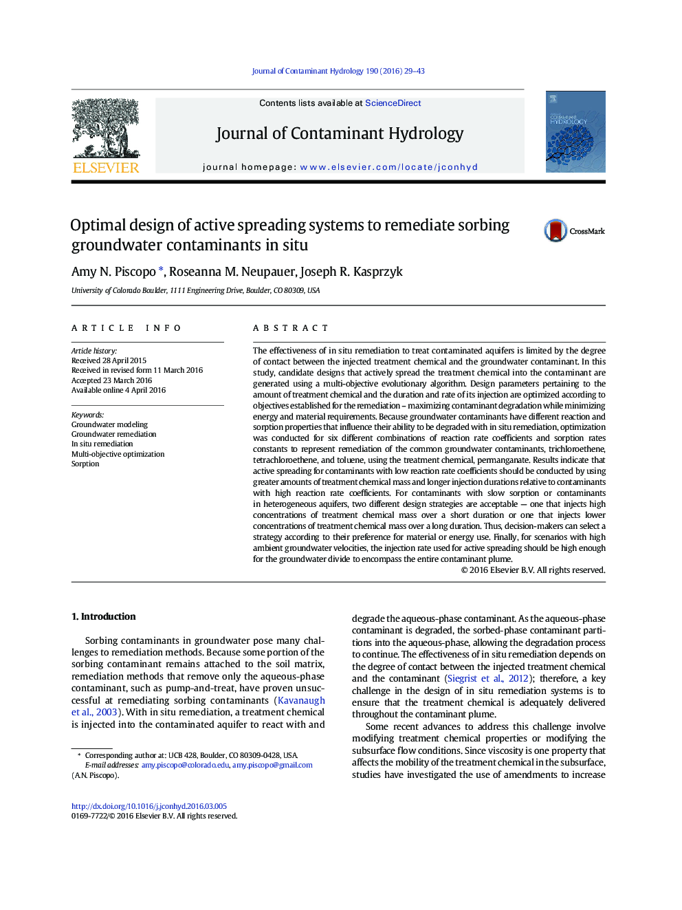 Optimal design of active spreading systems to remediate sorbing groundwater contaminants in situ