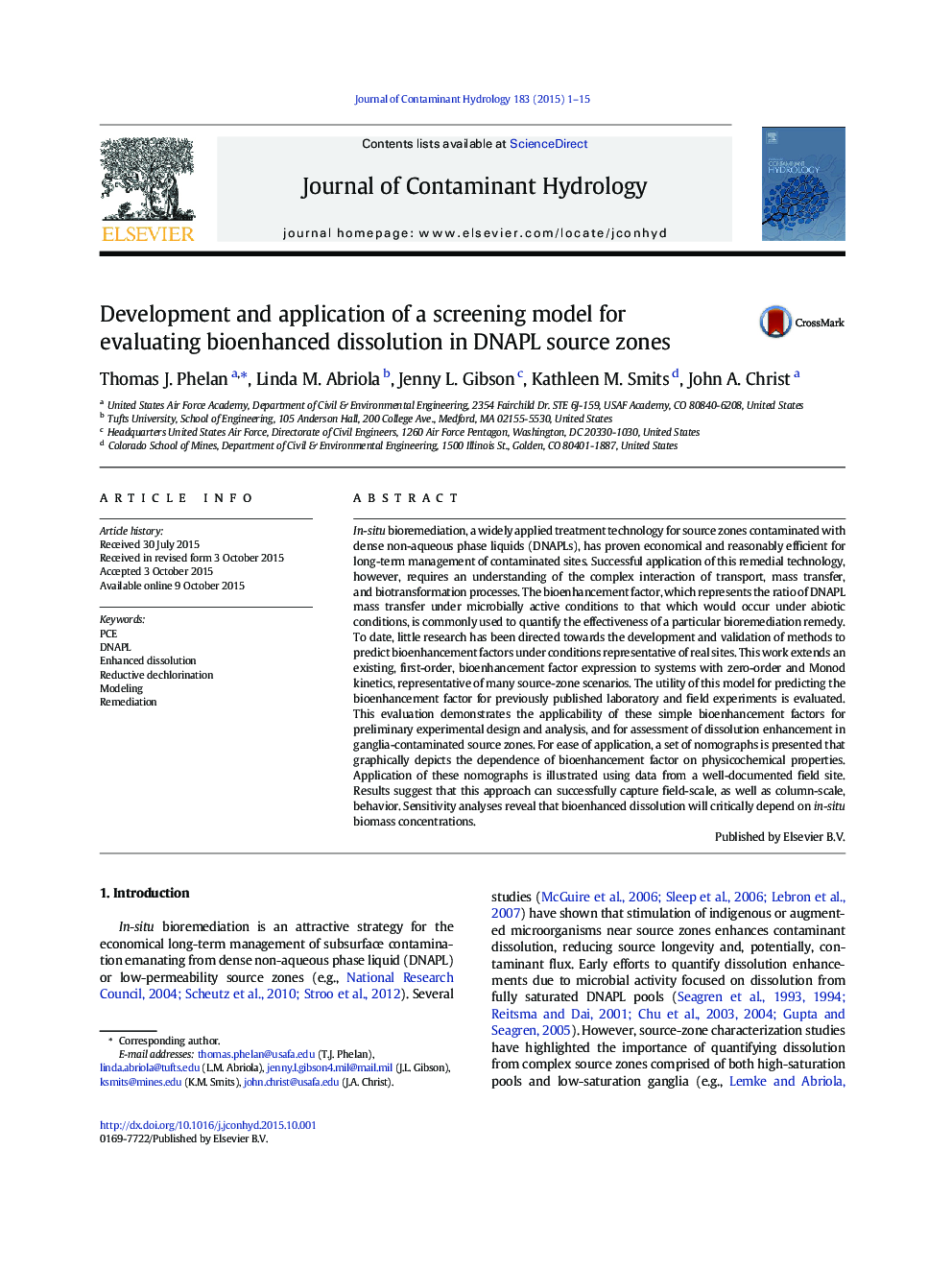 Development and application of a screening model for evaluating bioenhanced dissolution in DNAPL source zones