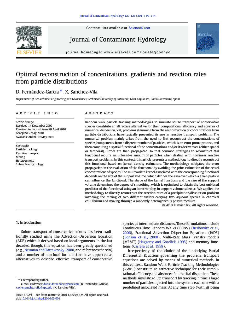 Optimal reconstruction of concentrations, gradients and reaction rates from particle distributions