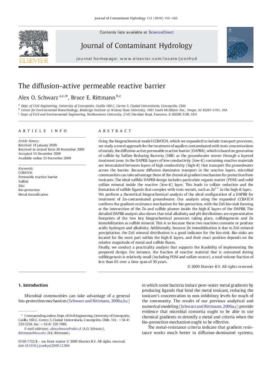 The diffusion-active permeable reactive barrier