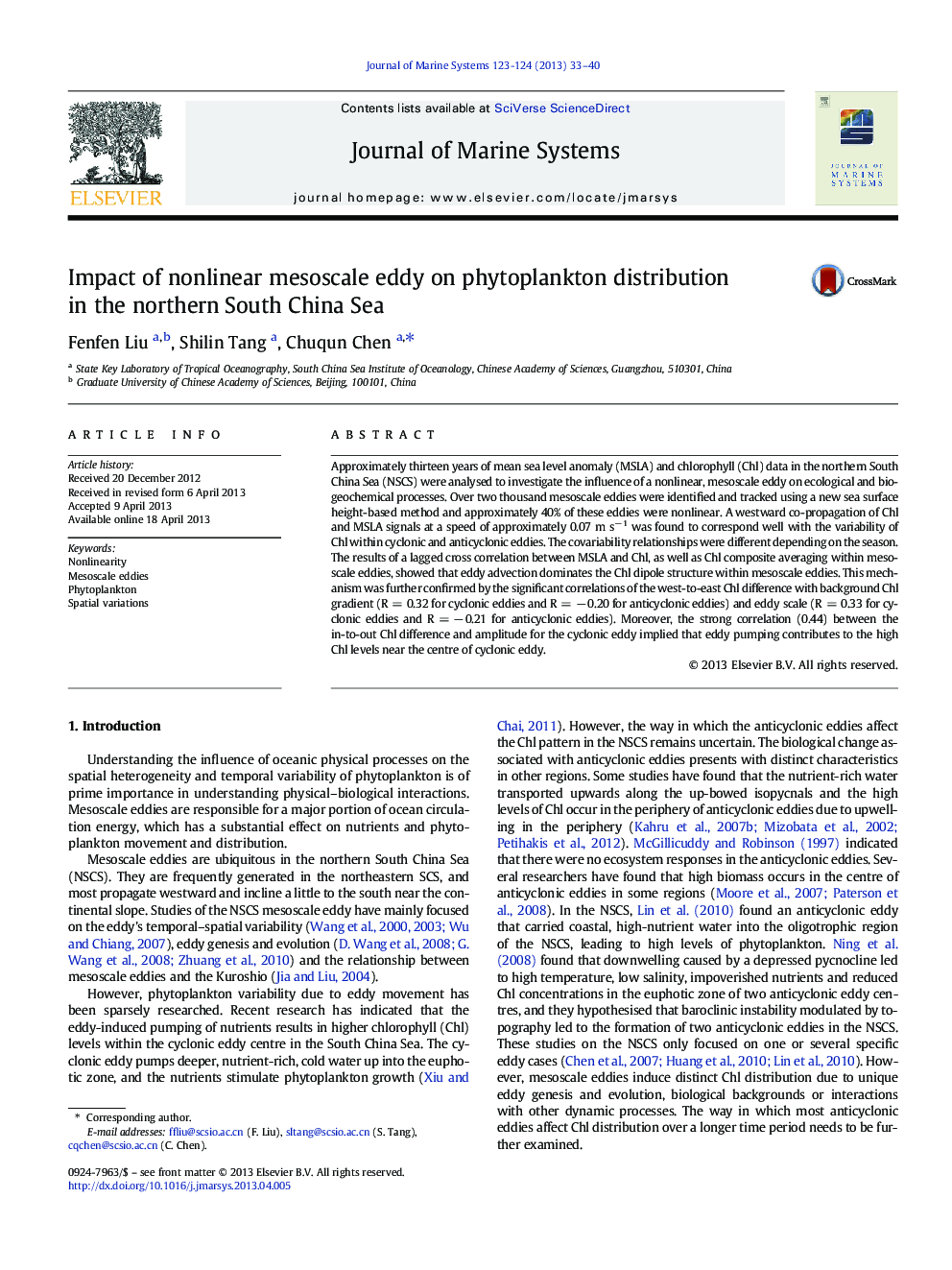 Impact of nonlinear mesoscale eddy on phytoplankton distribution in the northern South China Sea