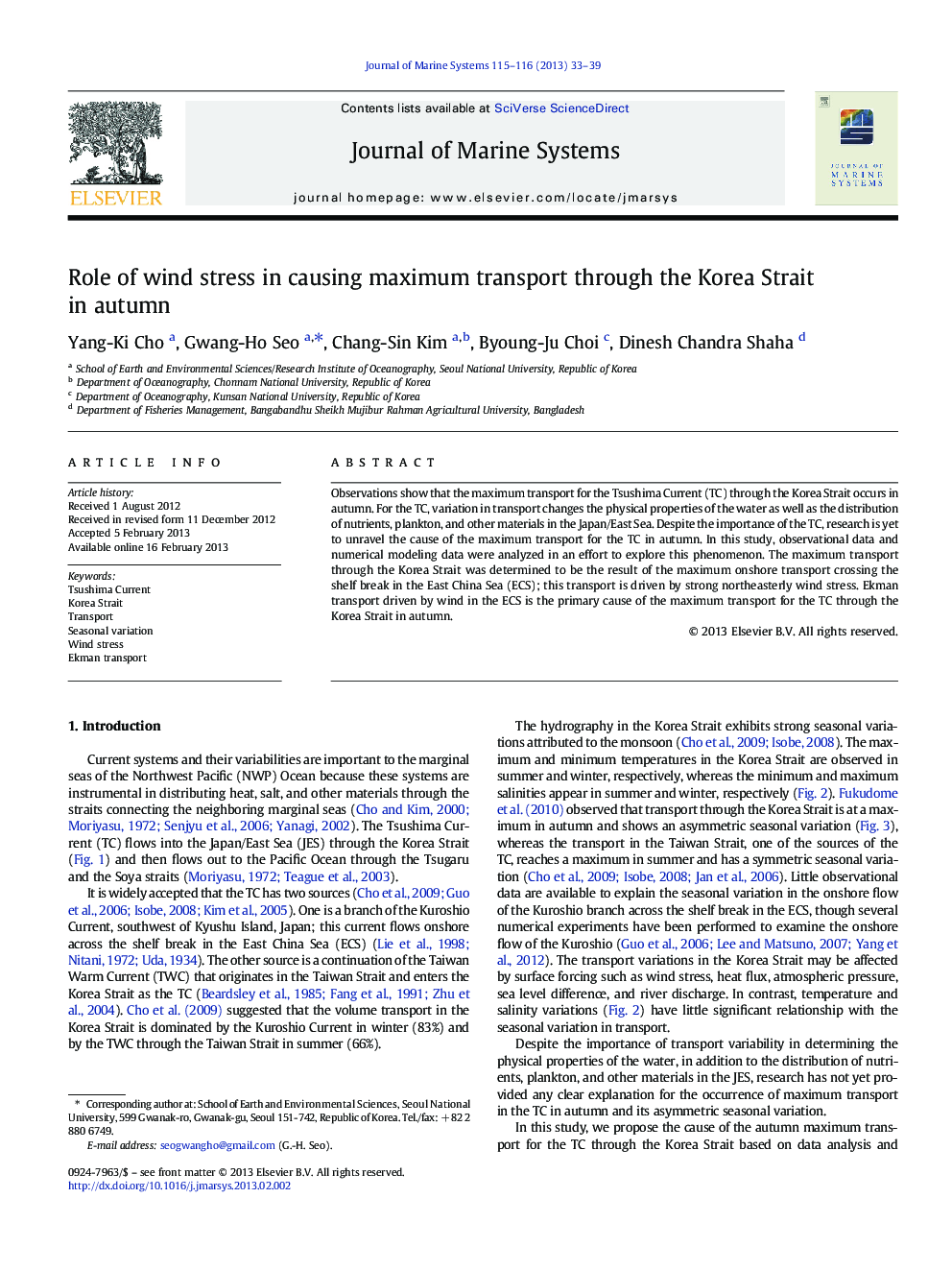 Role of wind stress in causing maximum transport through the Korea Strait in autumn