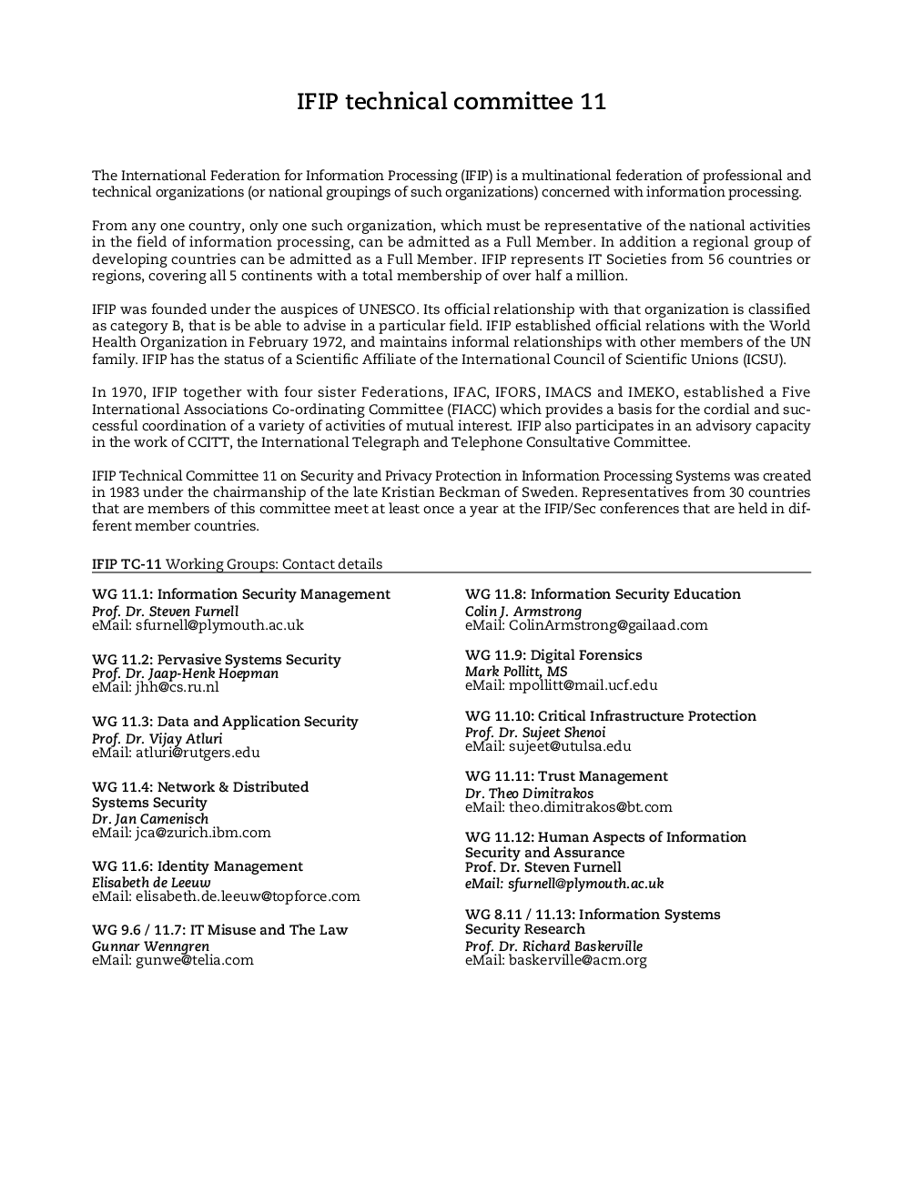 IFIP Technical Committee