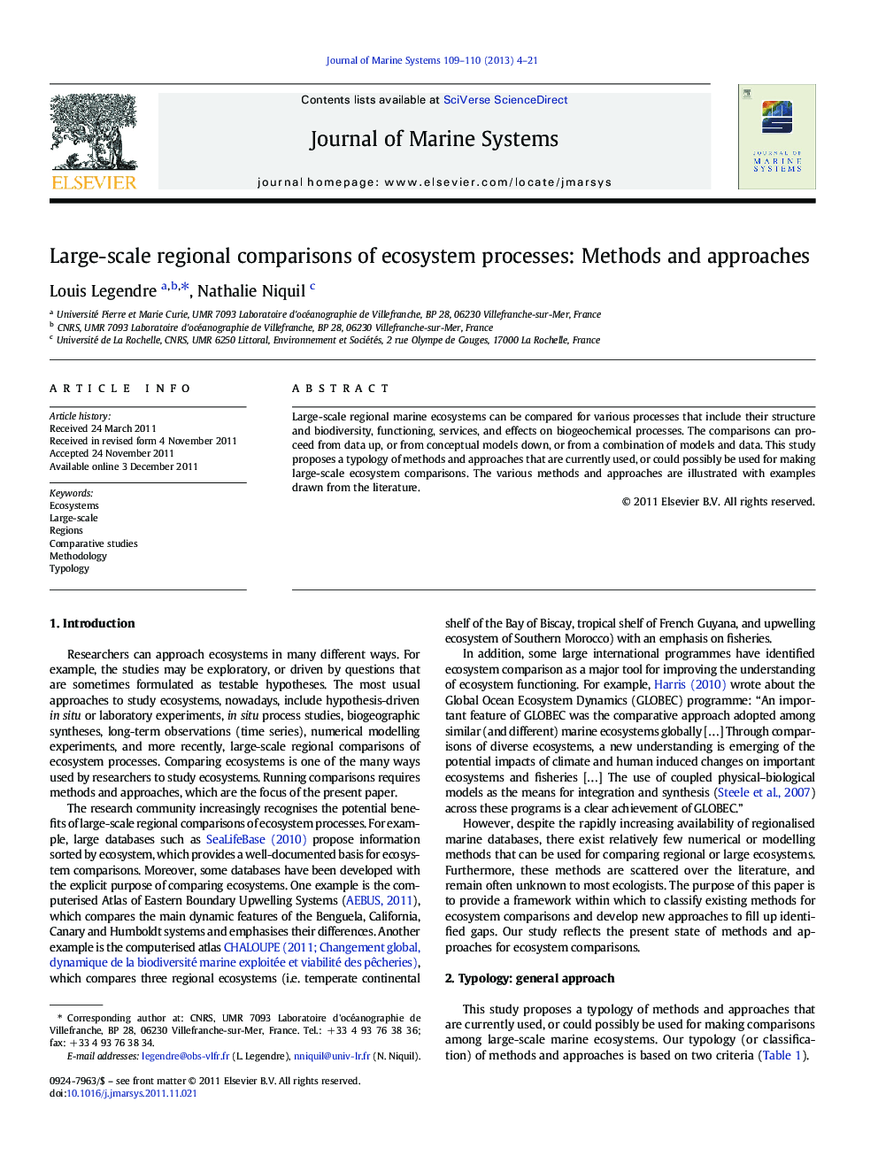 Large-scale regional comparisons of ecosystem processes: Methods and approaches