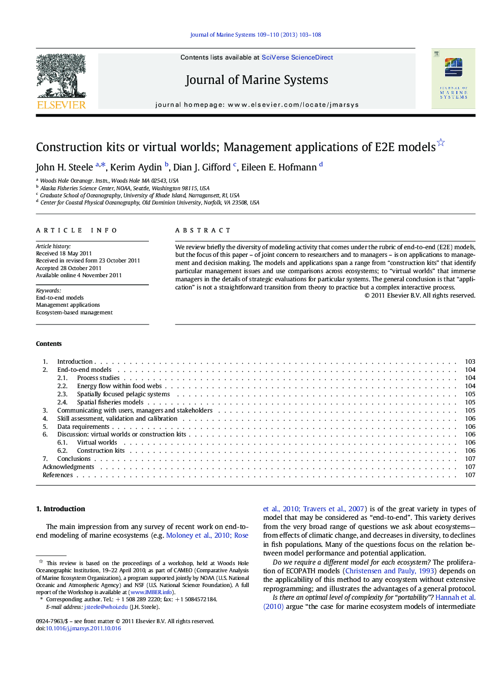 Construction kits or virtual worlds; Management applications of E2E models