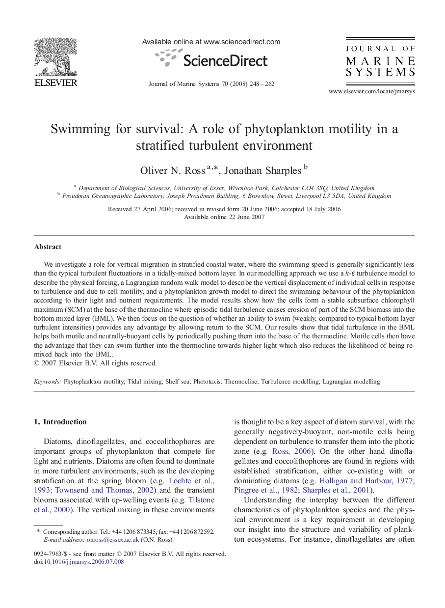 Swimming for survival: A role of phytoplankton motility in a stratified turbulent environment