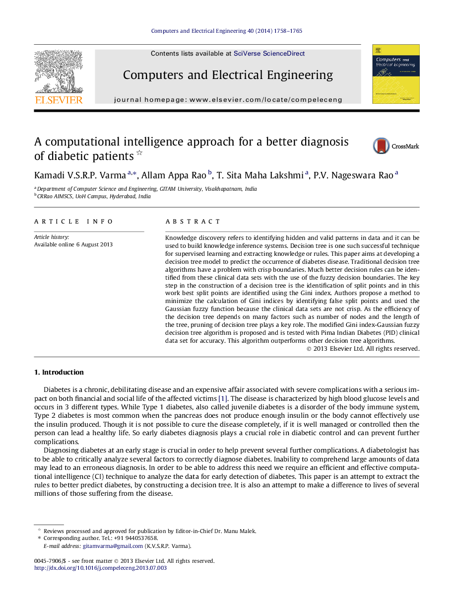 A computational intelligence approach for a better diagnosis of diabetic patients 