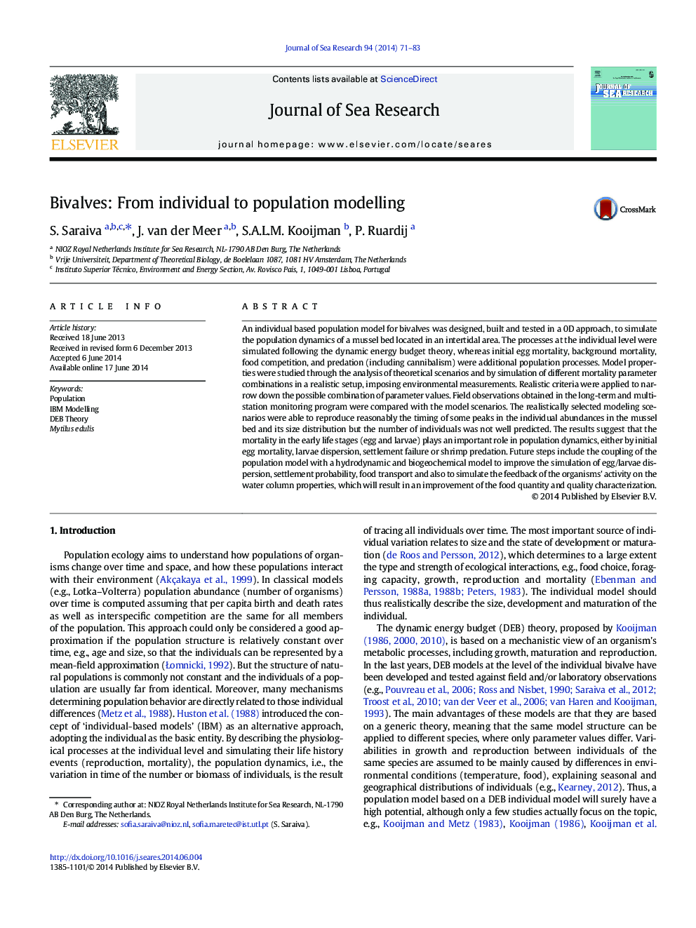 Bivalves: From individual to population modelling