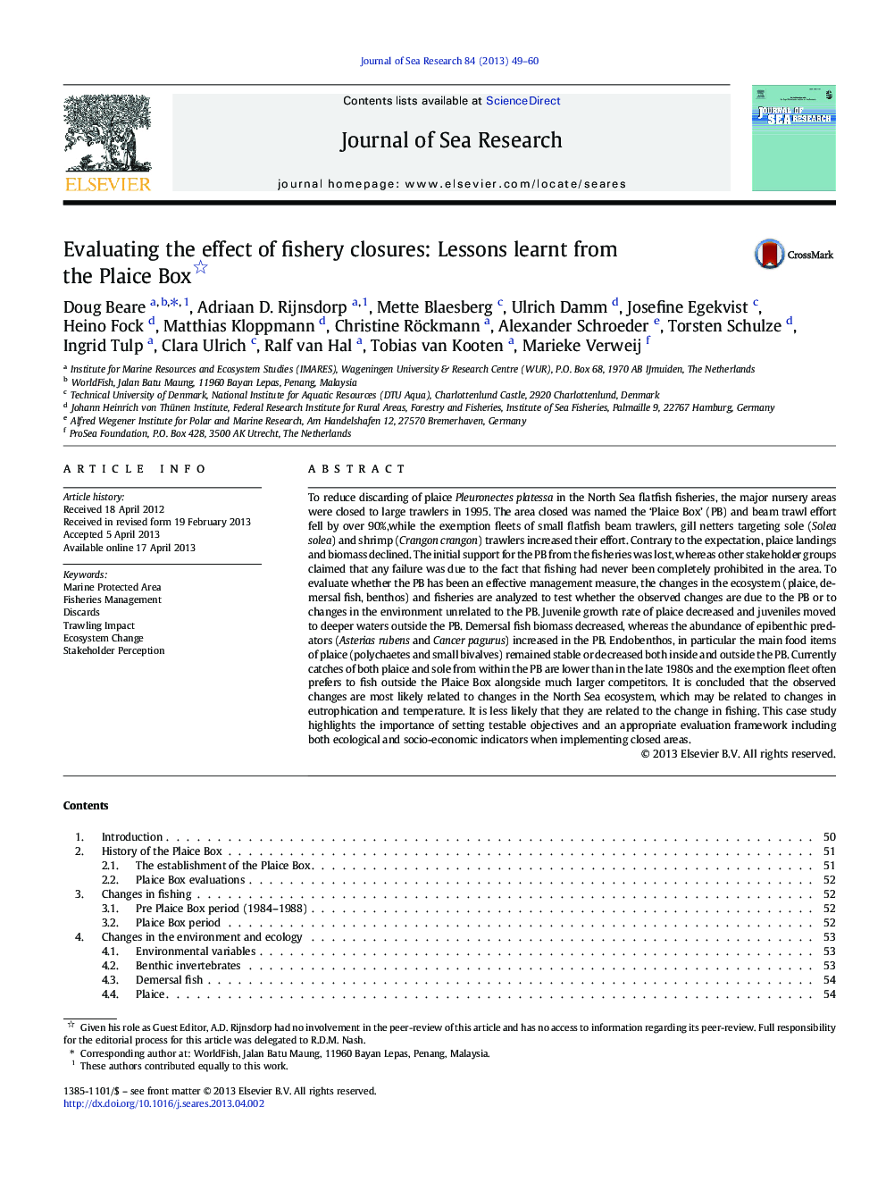 Evaluating the effect of fishery closures: Lessons learnt from the Plaice Box 