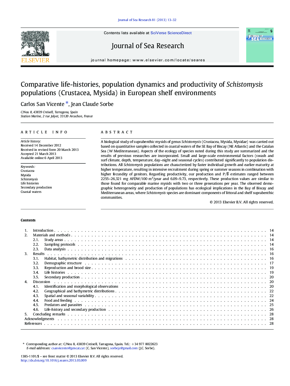 Comparative life-histories, population dynamics and productivity of Schistomysis populations (Crustacea, Mysida) in European shelf environments