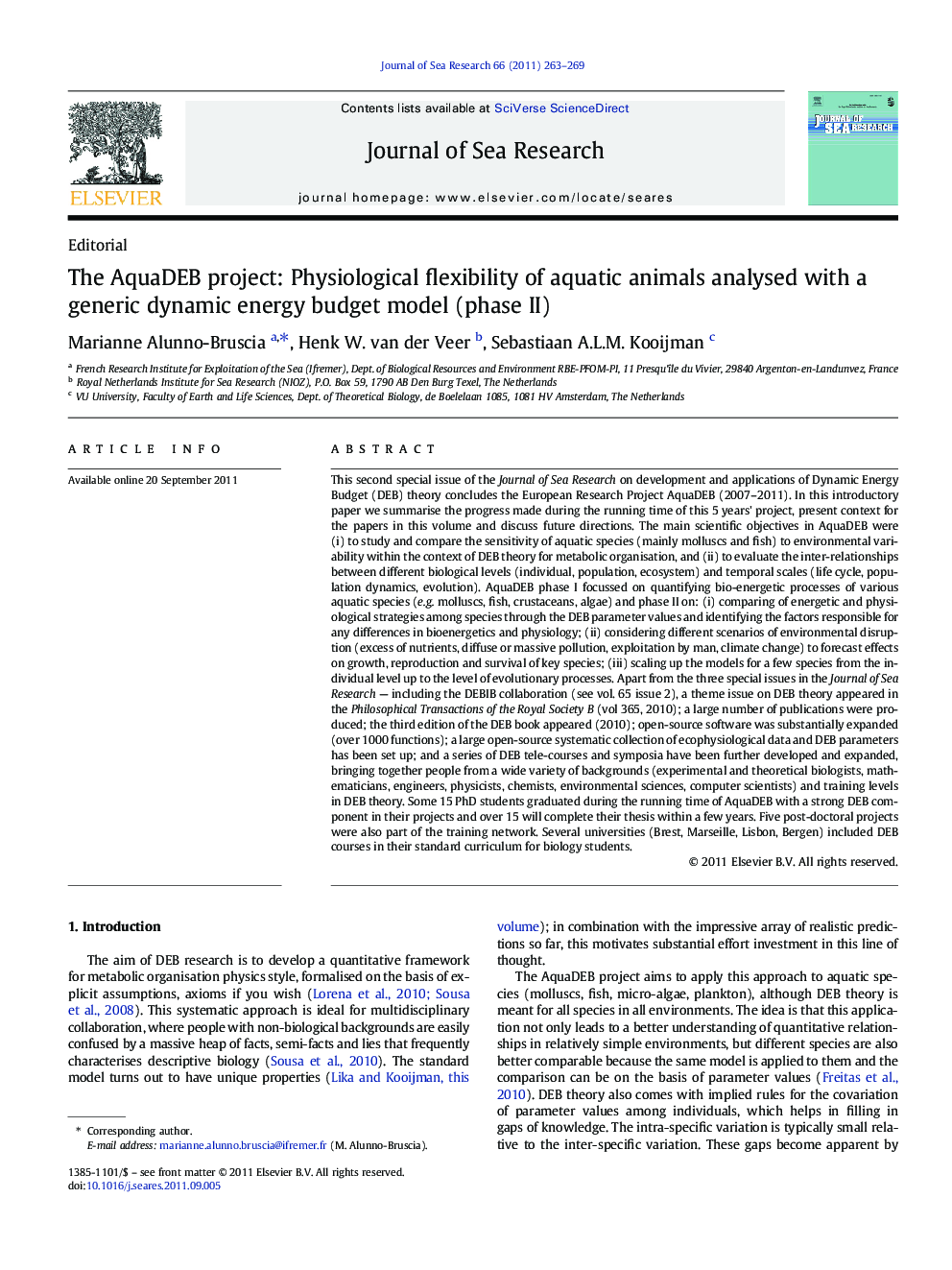 عکس صفحه اول مقاله: The AquaDEB project: Physiological flexibility of aquatic animals analysed with a generic dynamic energy budget model (phase II) The AquaDEB project: Physiological flexibility of aquatic animals analysed with a generic dynamic energy budget model (phase II)