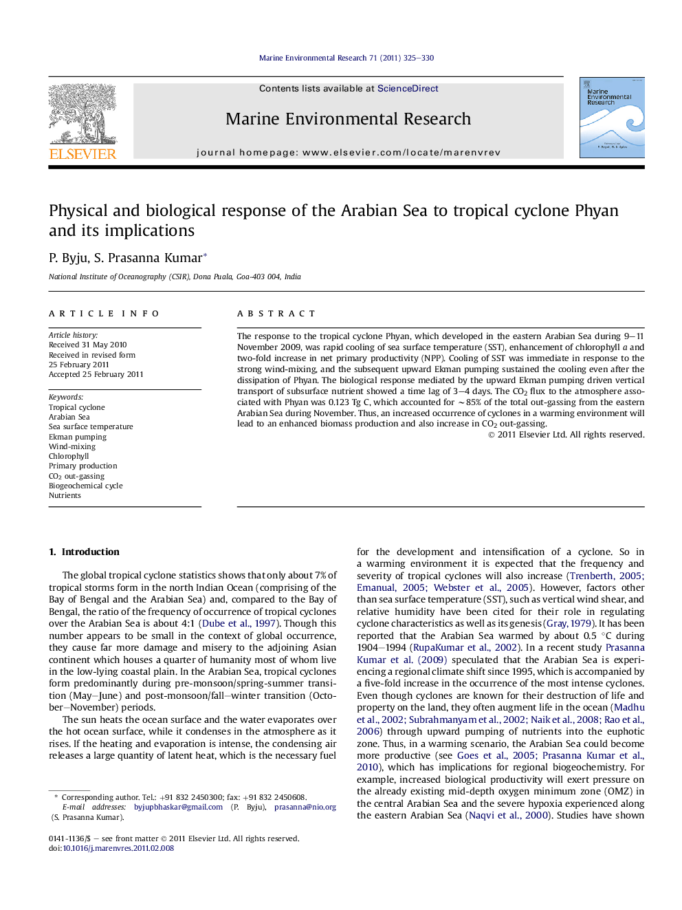 Physical and biological response of the Arabian Sea to tropical cyclone Phyan and its implications