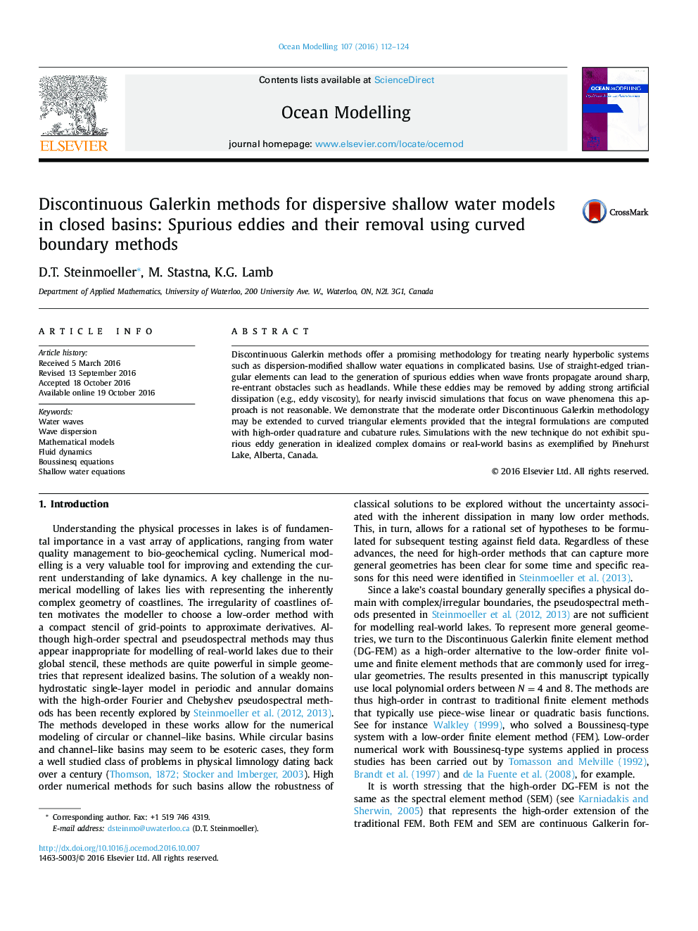Discontinuous Galerkin methods for dispersive shallow water models in closed basins: Spurious eddies and their removal using curved boundary methods