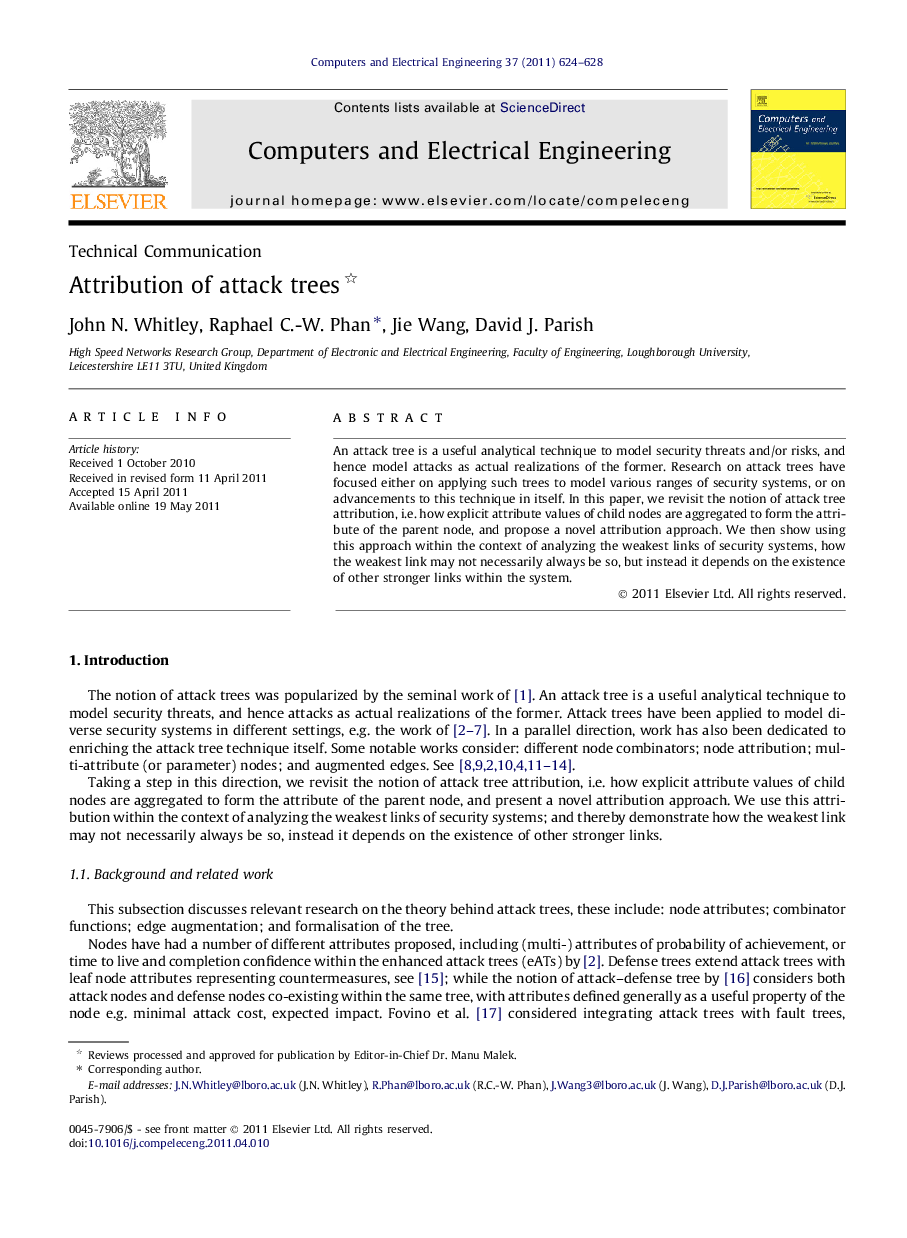 Attribution of attack trees 