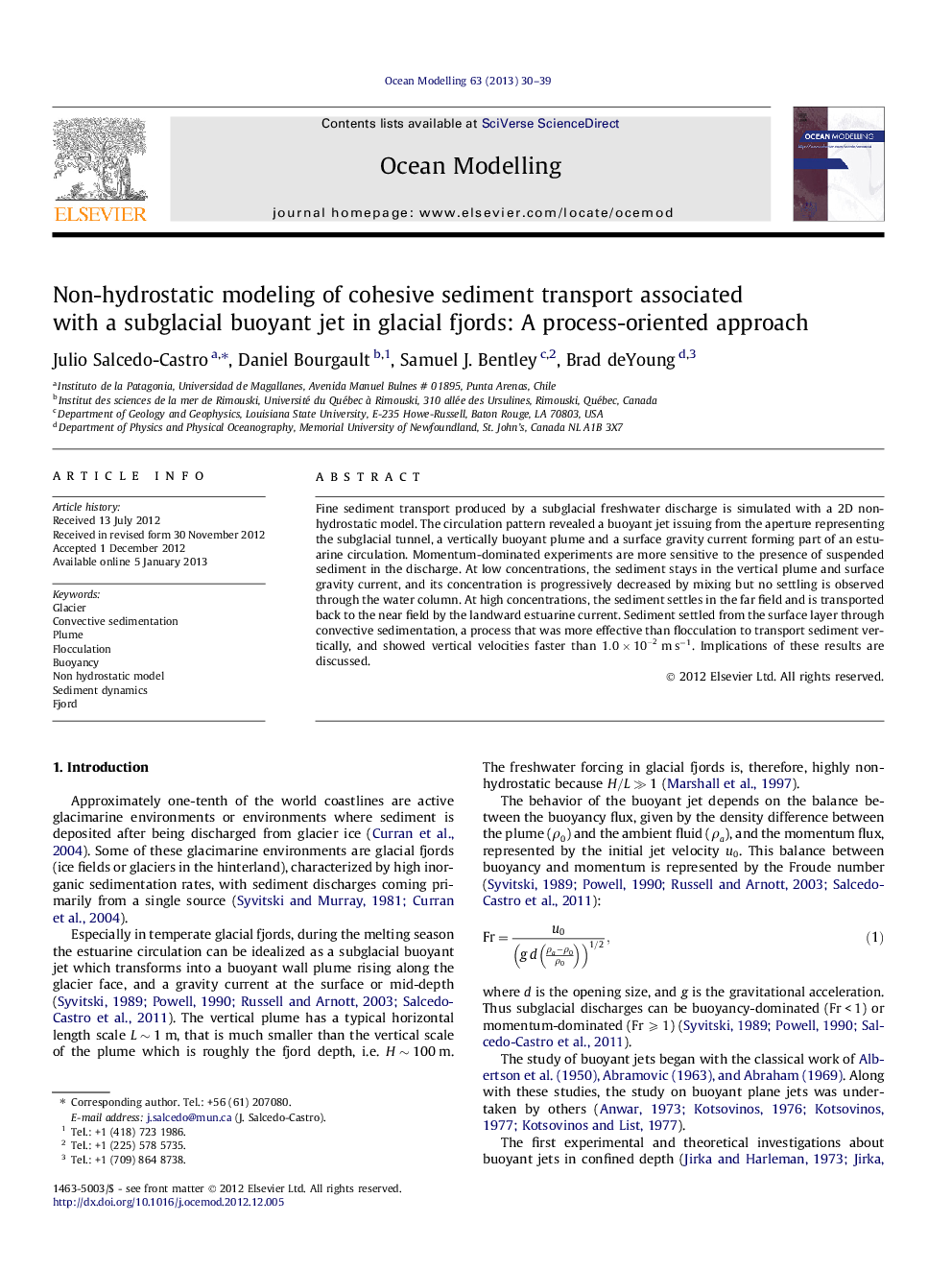 Non-hydrostatic modeling of cohesive sediment transport associated with a subglacial buoyant jet in glacial fjords: A process-oriented approach