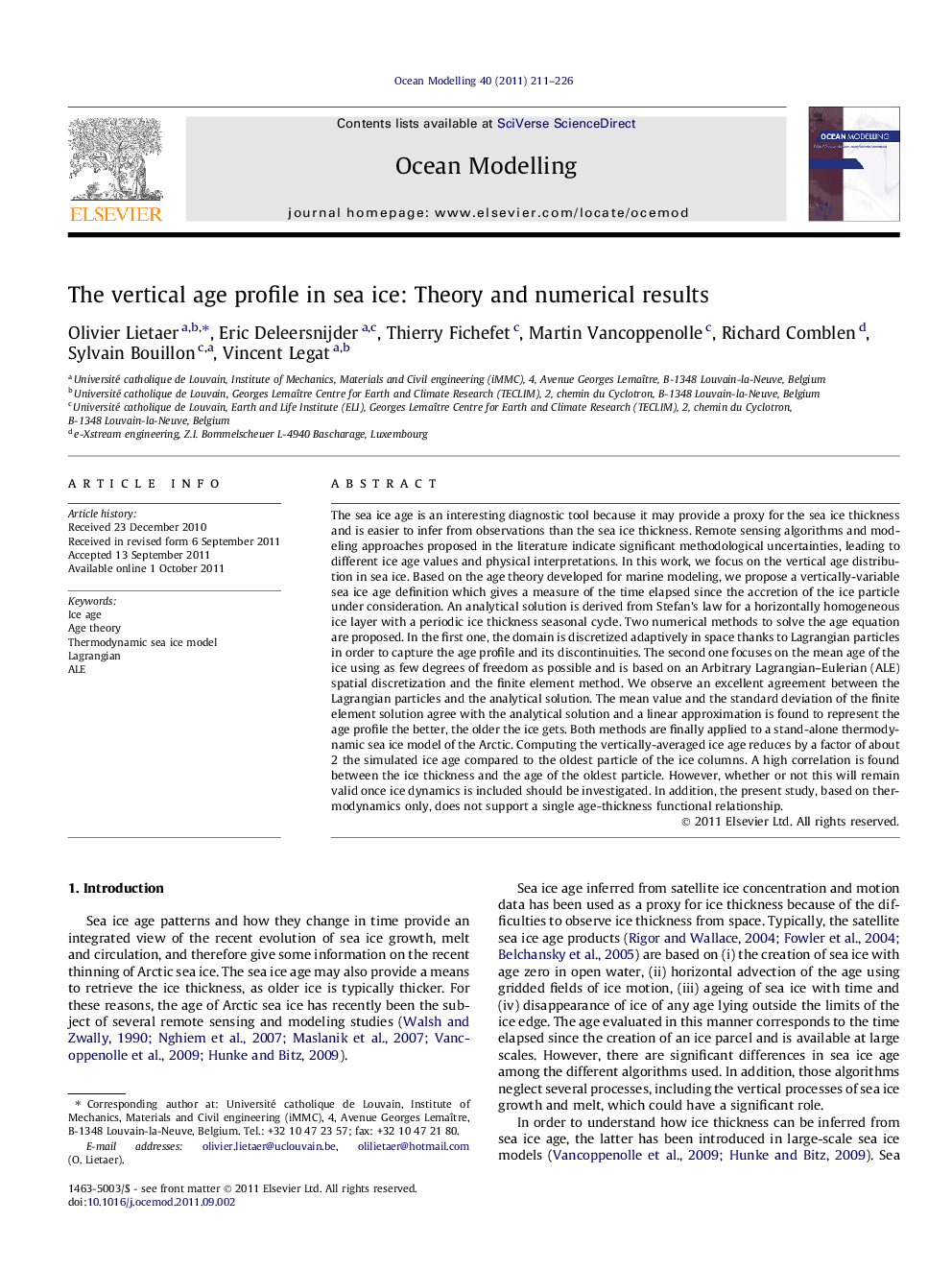 The vertical age profile in sea ice: Theory and numerical results