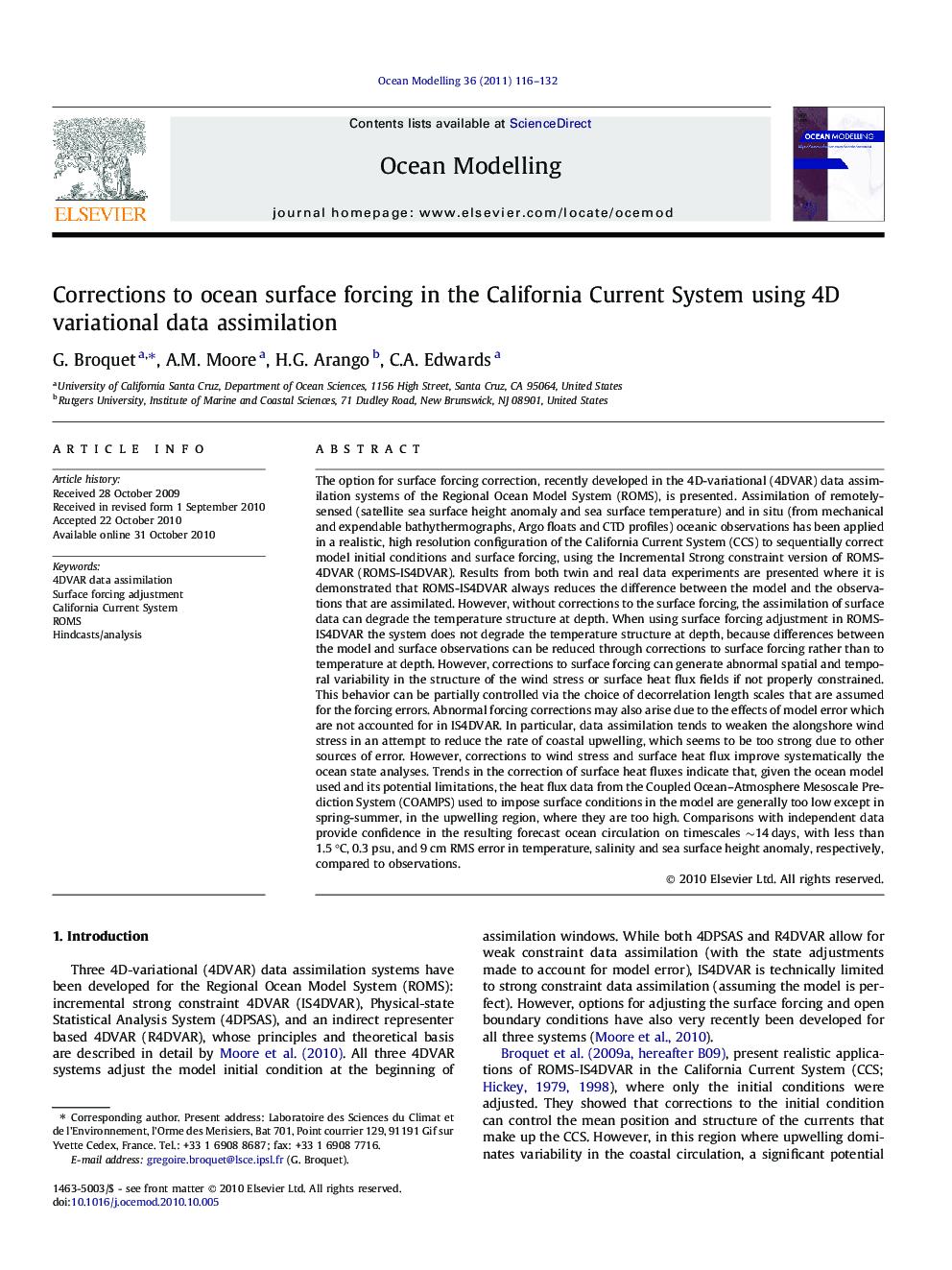 Corrections to ocean surface forcing in the California Current System using 4D variational data assimilation