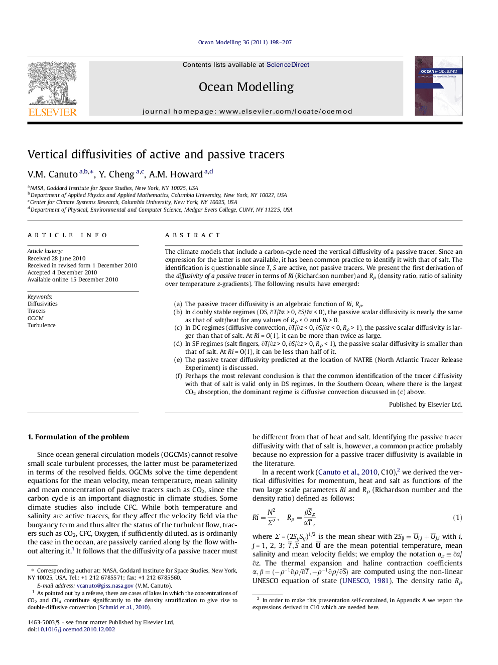 Vertical diffusivities of active and passive tracers