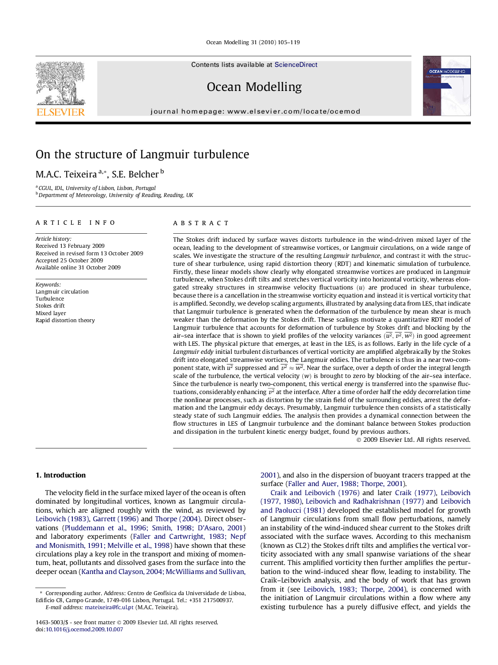 On the structure of Langmuir turbulence