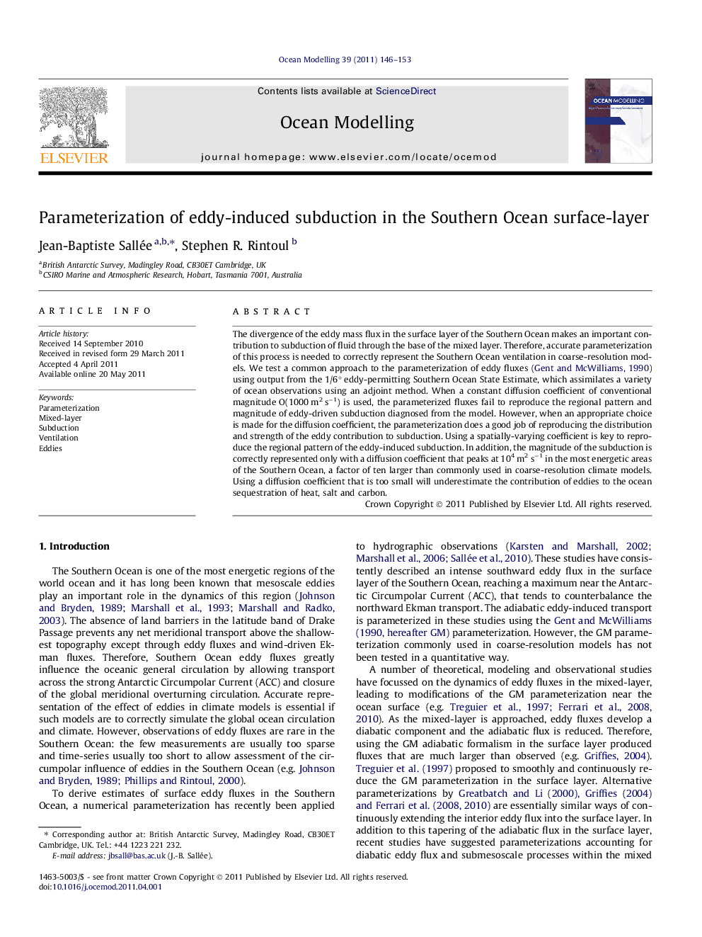 Parameterization of eddy-induced subduction in the Southern Ocean surface-layer