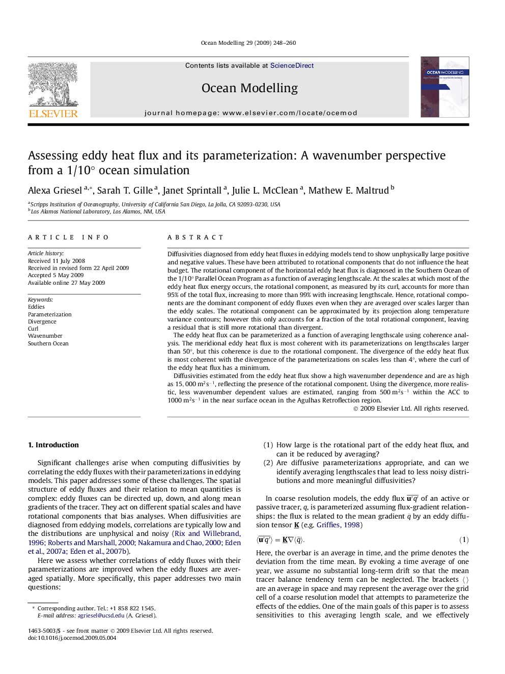 Assessing eddy heat flux and its parameterization: A wavenumber perspective from a 1/10° ocean simulation