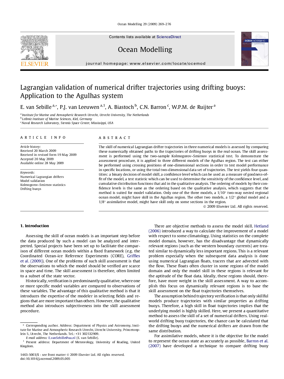 Lagrangian validation of numerical drifter trajectories using drifting buoys: Application to the Agulhas system