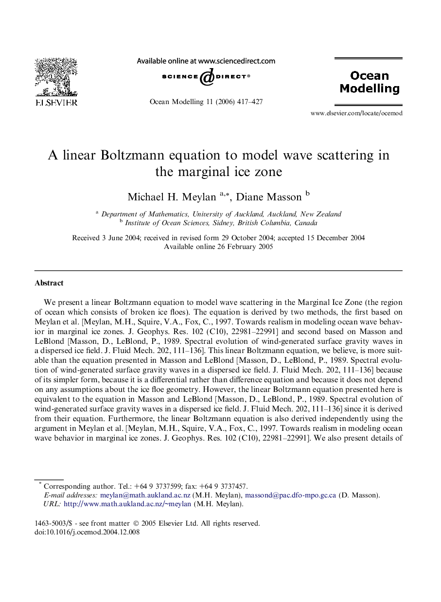 A linear Boltzmann equation to model wave scattering in the marginal ice zone