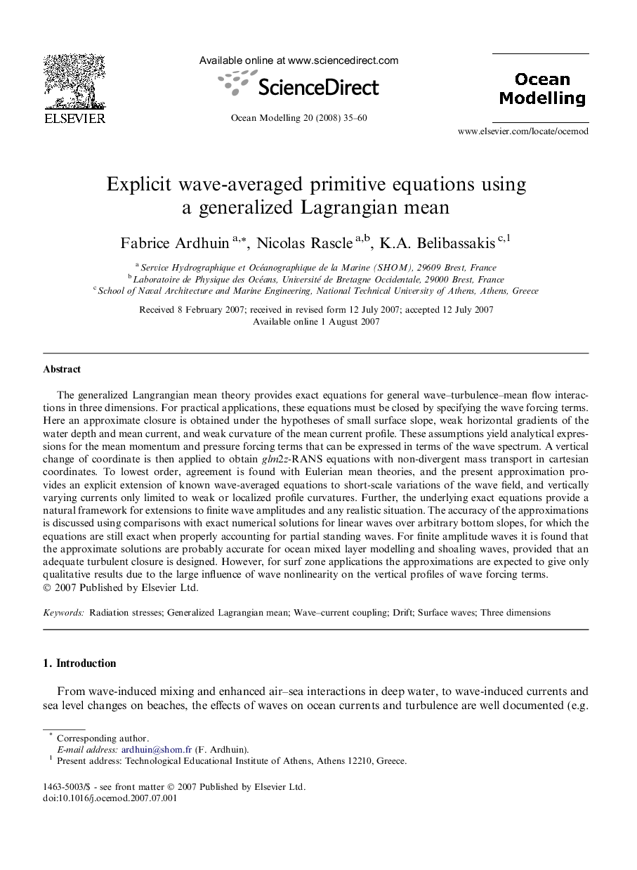 Explicit wave-averaged primitive equations using a generalized Lagrangian mean