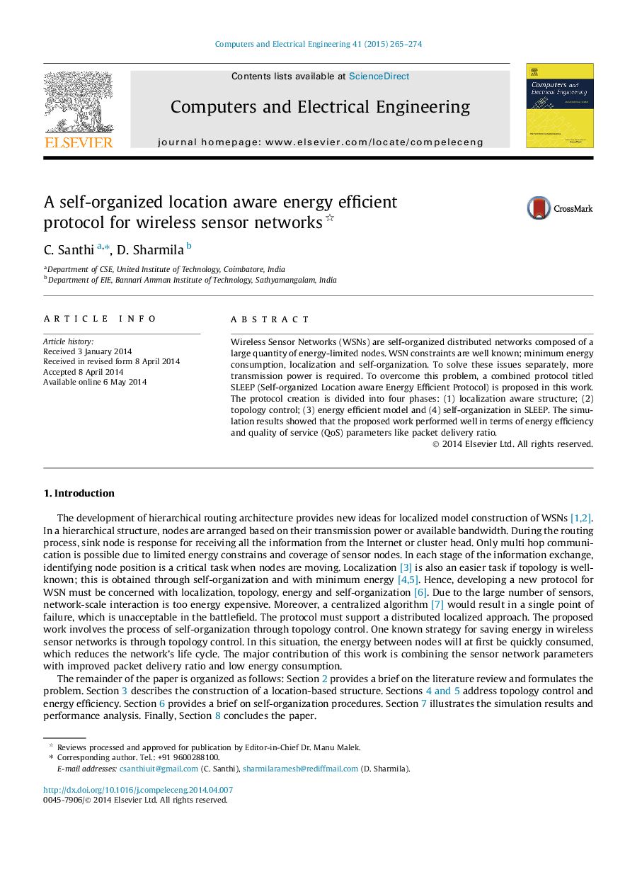 A self-organized location aware energy efficient protocol for wireless sensor networks 