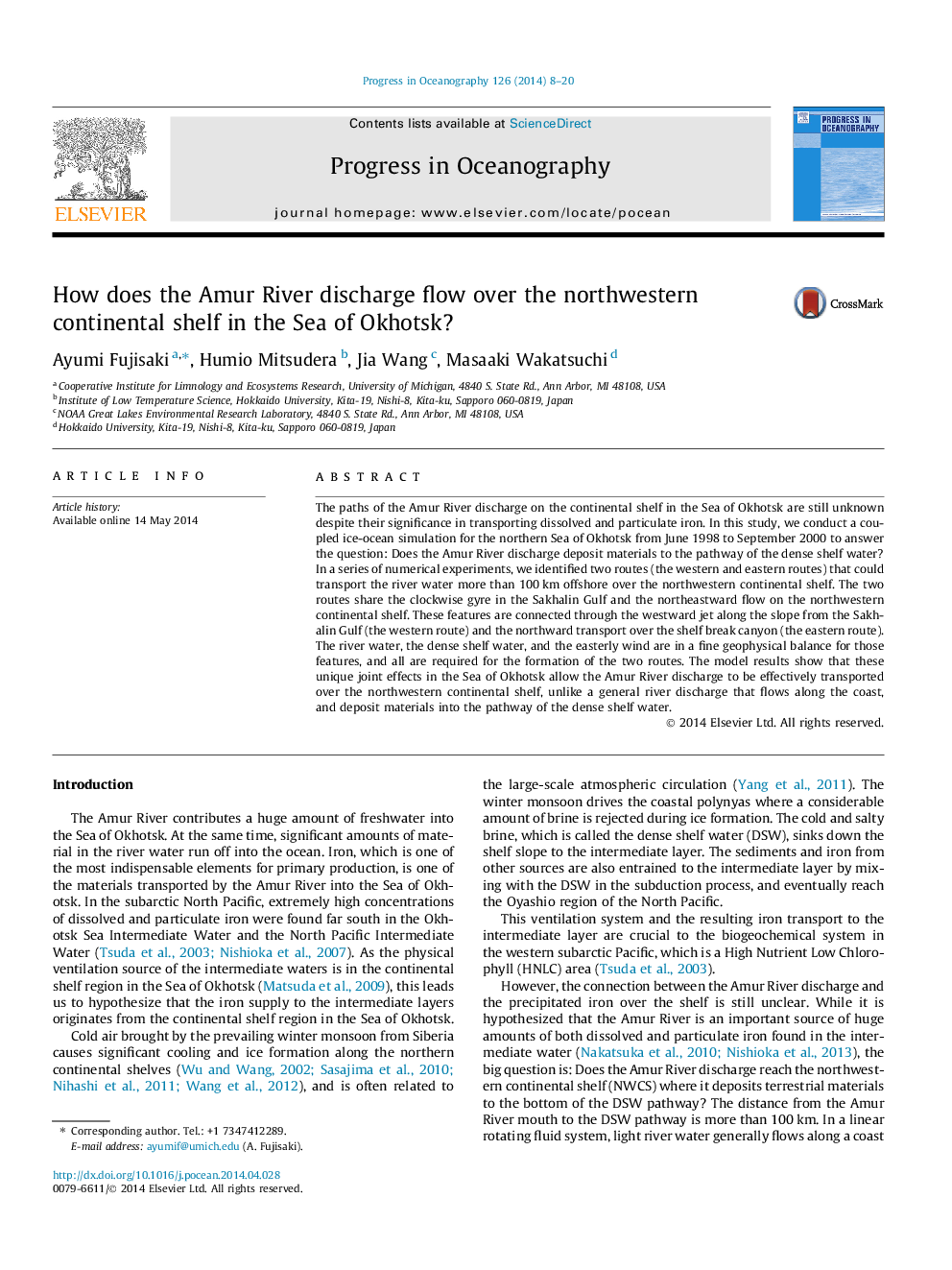 How does the Amur River discharge flow over the northwestern continental shelf in the Sea of Okhotsk?