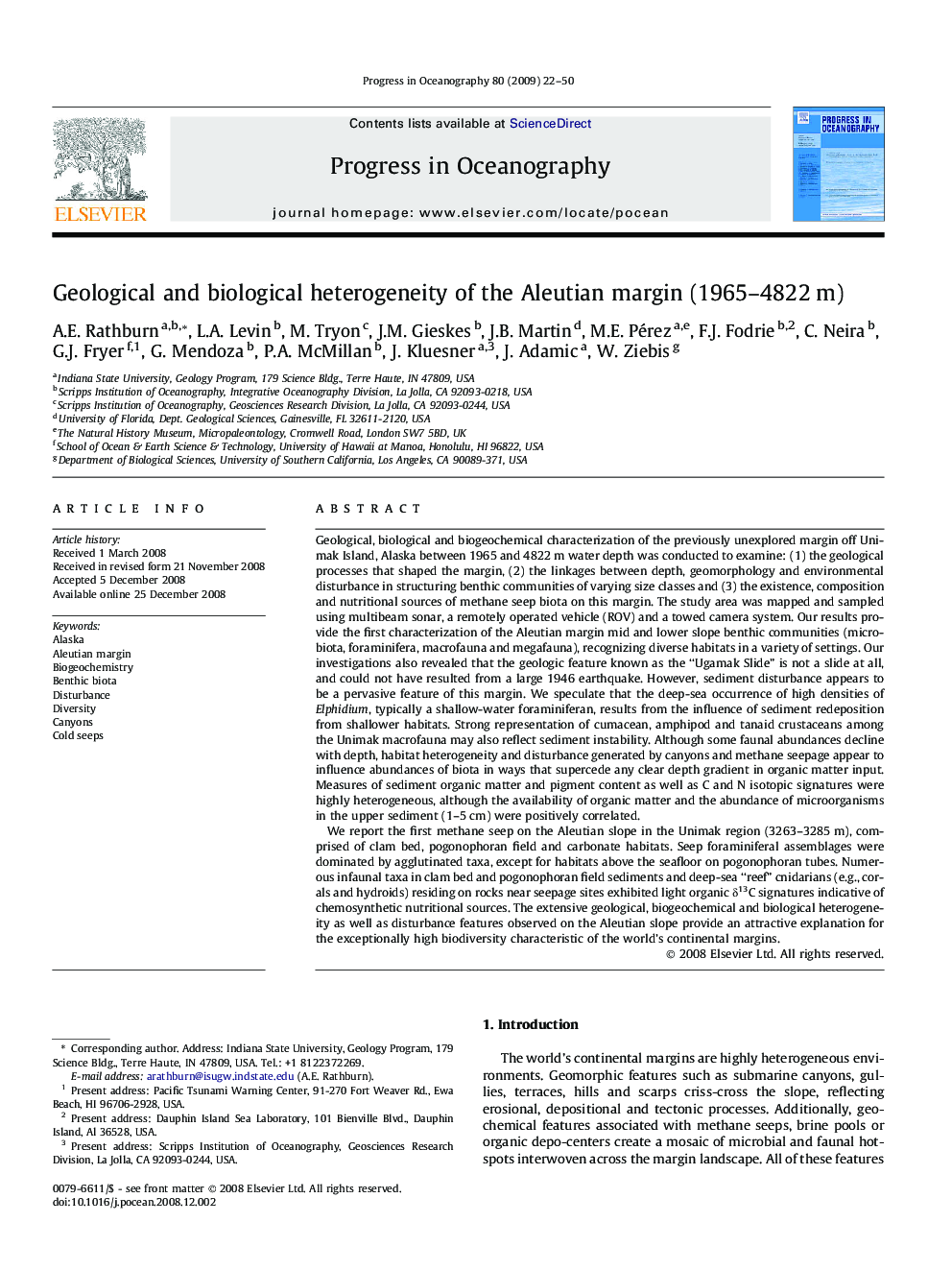 Geological and biological heterogeneity of the Aleutian margin (1965–4822 m)