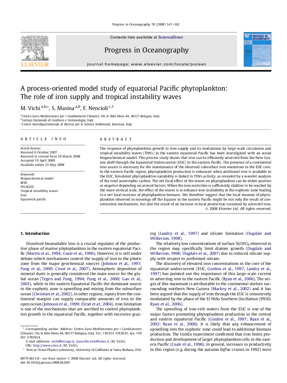 A process-oriented model study of equatorial Pacific phytoplankton: The role of iron supply and tropical instability waves