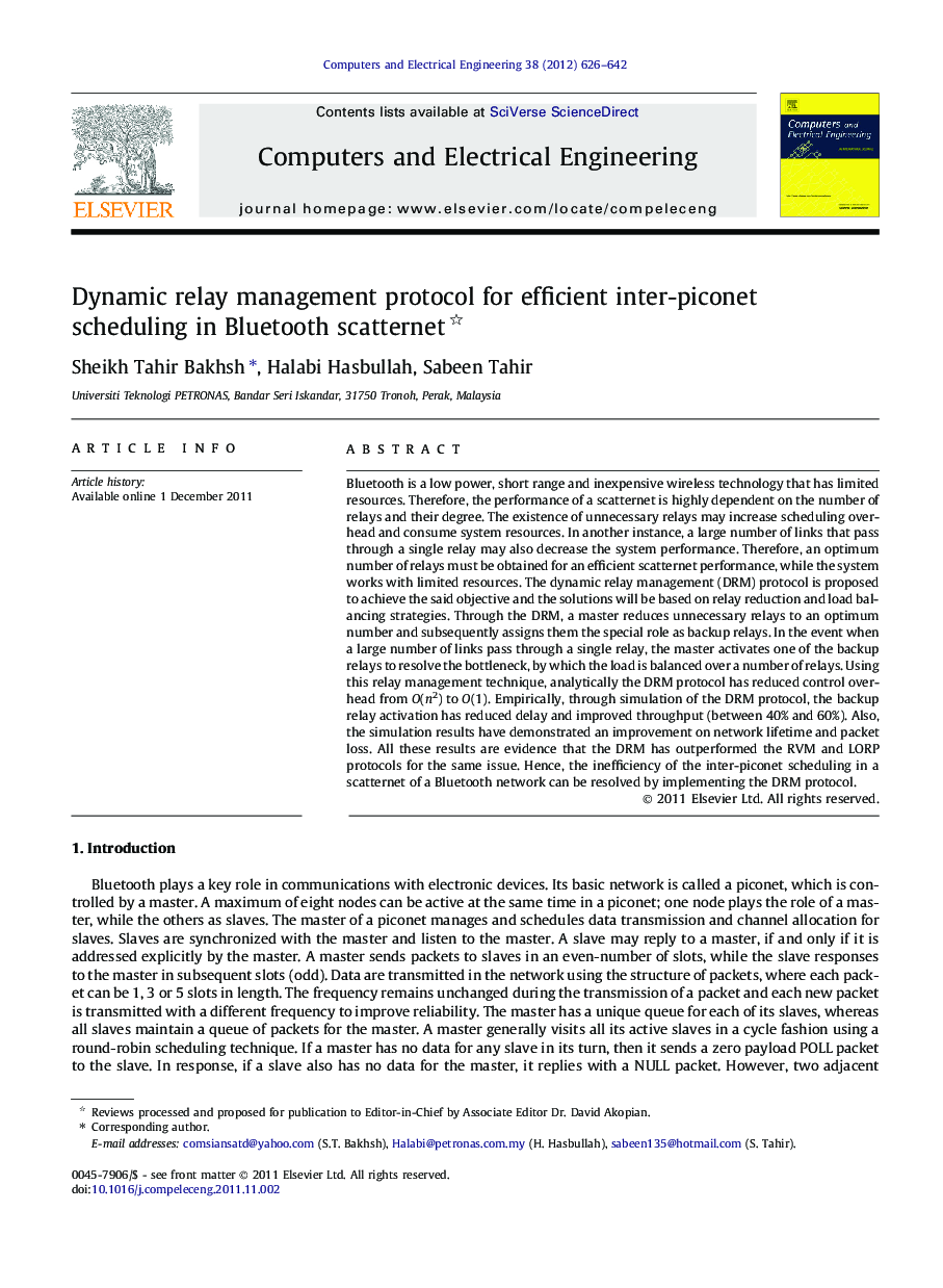 Dynamic relay management protocol for efficient inter-piconet scheduling in Bluetooth scatternet 