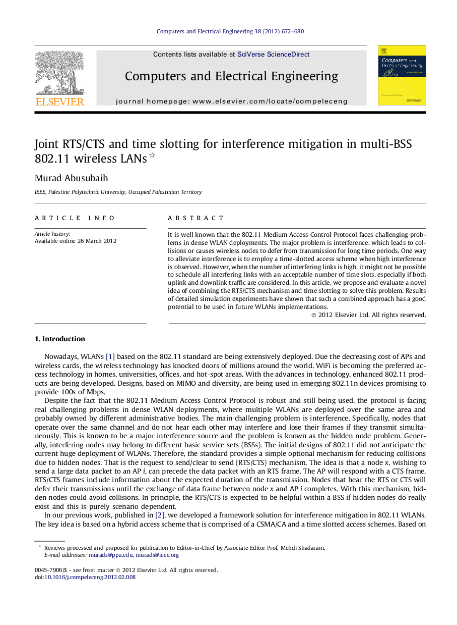 Joint RTS/CTS and time slotting for interference mitigation in multi-BSS 802.11 wireless LANs 